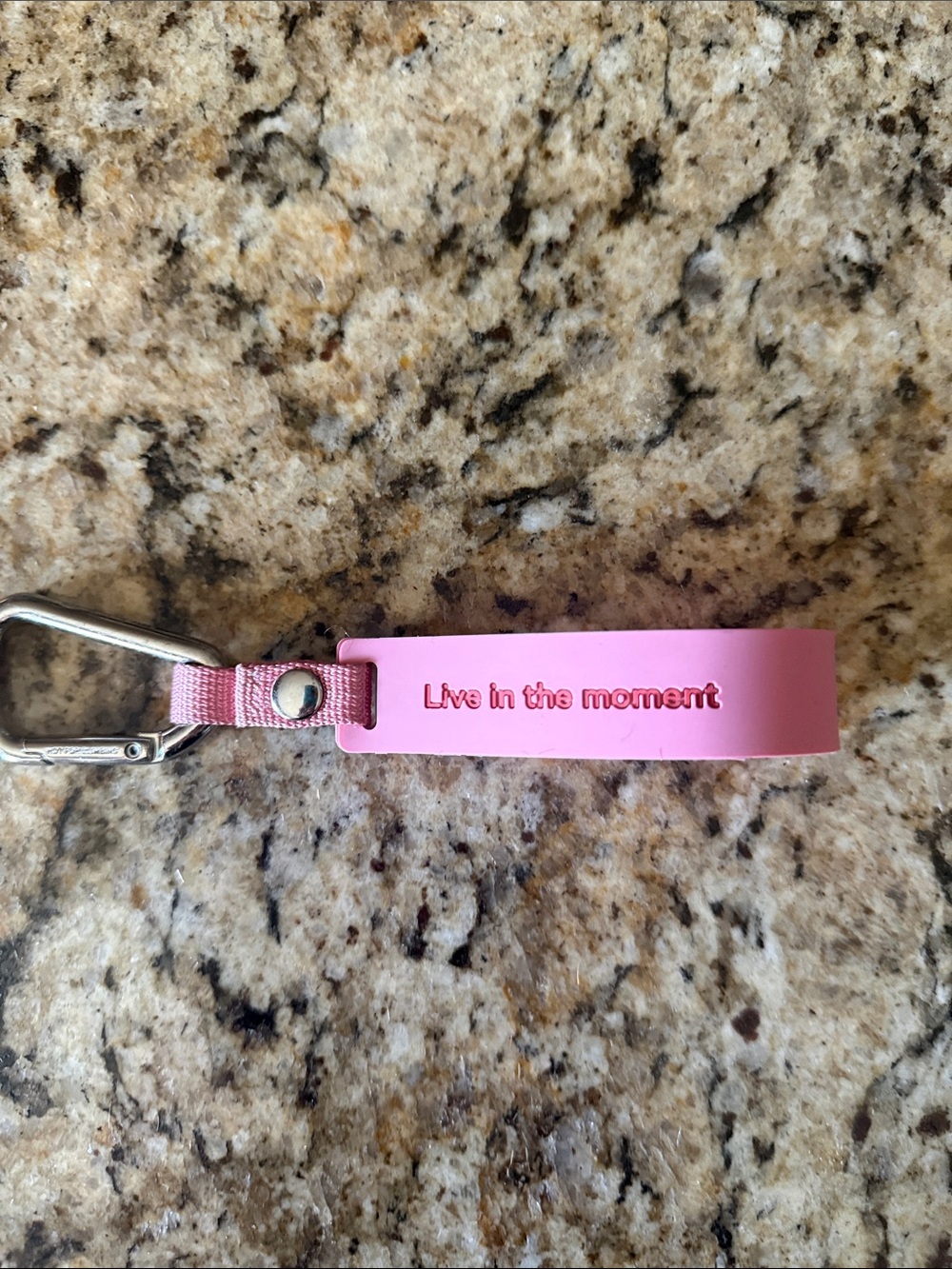 lululemon athletica Pink "Live in the moment" Keychain Wristlet